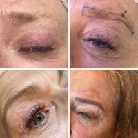 Les étapes du microblading sur une femme
